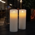 thumbnail image 4 of Fire Tek White Plastic Flameless Pillar Candle - Real Wax, Programmable - 3" x 3" x 8" - 1 count box, 4 of 5