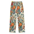 thumbnail image 2 of FORMRS Kids Pajama Pants with Pockets Size 13-14Y Boys Lounge Sleep Bottoms, Orange Japanese Flowers Pattern, 2 of 8