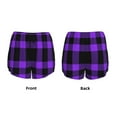 thumbnail image 5 of Fotbe Purple Buffalo Plaid Womens High Waist Running Shorts Athletic Workout Quick Dry Shorts for Women with Pockets Gym Yoga Summer Shorts-Small, 5 of 9