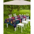 thumbnail image 3 of Outdoor Tablecloth Mexican Floral Rectangle Patio Tablecloths 60x120, Waterproof Table Cloths with Umbrella Hole and Zipper, Geometry Abstract Summer Table Cover for Outdoor Tables Garden, 3 of 5