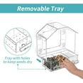 thumbnail image 6 of NIUBEE Window Bird Feeders for Outdoors, Acrylic Bird Feeders with Strong Suction Cups, Slide-out Tray for Easy Seed Filling, Clear Removable Seed Tray with Drain Holes to Keep Nuts Fresh & Dry, 6 of 10