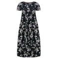 thumbnail image 4 of Dyegold Summer Dresses for Women 2023, Women Plus Size Maxi Dresses Floral Printed Empire Waist V Neck Short Sleeve Summer Casual Flowy Long Dress Boho Maxi Dress, 4 of 4