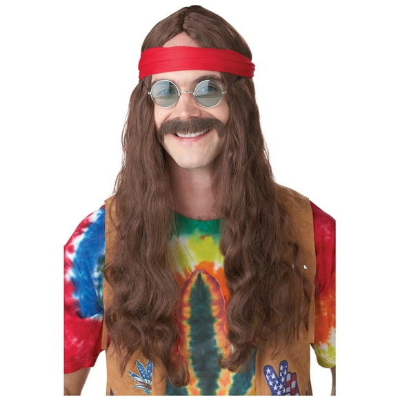 Hippie Man Wig and Mustache