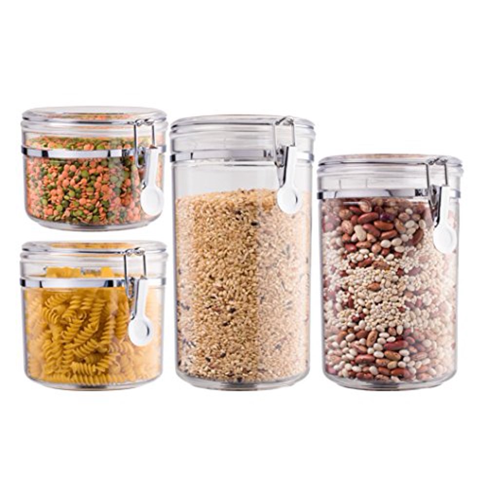 Bellemain 4 Piece Airtight Acrylic Canister Set , Food Storage Container