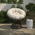thumbnail image 2 of Flash Furniture Bowie Contemporary Wicker/ Steel Swivel Patio Chair with Cushion, Beige/Brown, 2 of 12