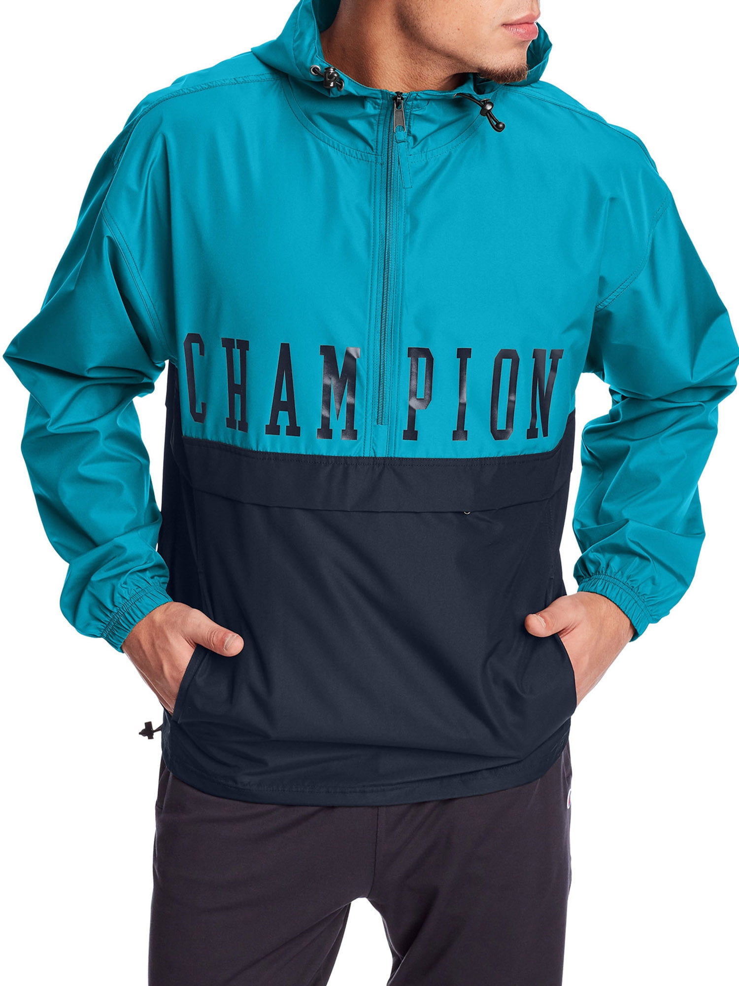 champion men's colorblocked packable jacket