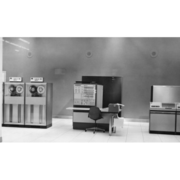 Mainframes in a computer lab Canvas Art - (24 x 36)