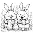 thumbnail image 3 of Adhesivos de pared con diseño de conejo de pascua autoadhesivos en blanco y negro, 3 of 4
