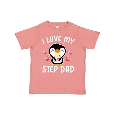 

Inktastic I Love My Step Dad with Cute Penguin and Hearts Gift Toddler Toddler Girl T-Shirt
