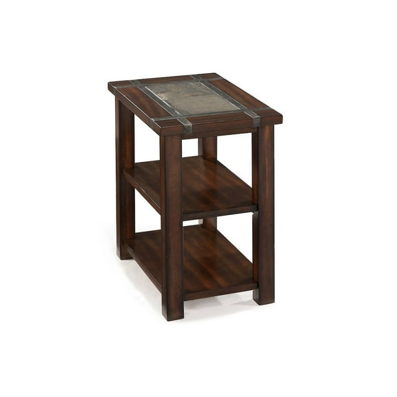 Magnussen Roanoke Wood End Table in Cherry and Slate