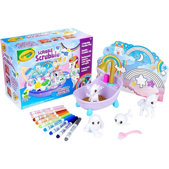 Crayola Scribble Scrubbie Peculiar Pets, Kids Toys, Gift for Kids, Ages 3, 4, 5, 6