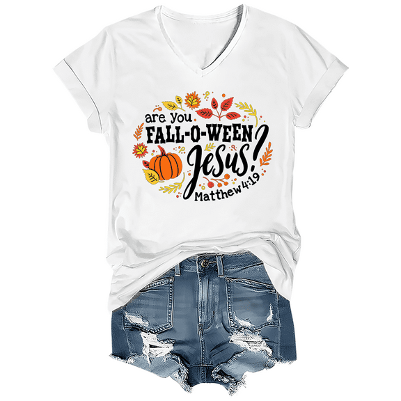 Are You Fall-O-Ween Jesus Shirt V-Neck