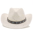 thumbnail image 1 of Guardurnaity Sombrero de paja de vaquero de verano para mujer, sombrero de ala ancha para la playa, Sombrero tejido a mano para viajes, vacaciones, Type2 NO2, 1 of 6