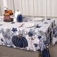 thumbnail image 4 of Fall Blue Pumpkin Tablecloth 60x84 Inch Rectangular，Leaves Thanksgiving Autumn Harvest Stain Resistant Table Cover for Holiday Party Picnic Dinner Farmhouse Decoration（Buffalo Plaid）, 4 of 7