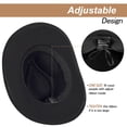 thumbnail image 3 of Sombrero vaquero Eohak con tachuelas y ala ancha para mujer, color negro, 3 of 9