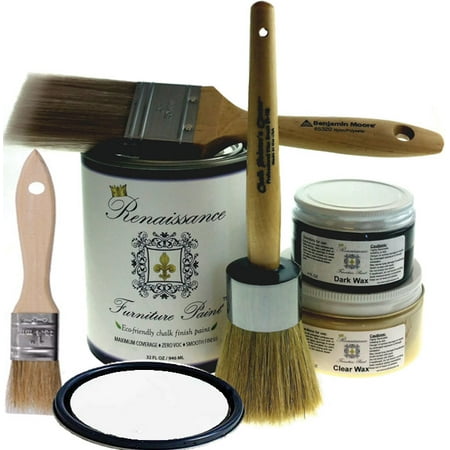 Renaissance Chalk Furniture Paint Deluxe Starter Kit Snow 32oz