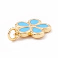 thumbnail image 5 of Brass Enamel Pendants with Jump Rings Cadmium Free & Lead Free Long-Lasting Plated Real 18K golden Plated Flower Mixed color 14x12.5x2mm Hole: 3mm, 5 of 5