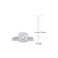 thumbnail image 3 of 2.00 Carat (Ctw) Lab-Created Cushion-Cut Moissanite Engagement Wedding Ring Set 14K White Gold with Diamonds for Women, 3 of 6