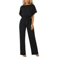thumbnail image 1 of Coloody Women's Scoop Neck Jumpsuit, Solid, Plus Size, 1 of 3
