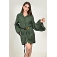 thumbnail image 1 of Blusa larga con manga globo y cinturon Roman Fashion/Juvenil, 10801 (Verde militar) verde oscuro CH, 1 of 6
