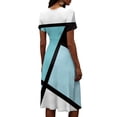 thumbnail image 5 of Ladies' floral casual fashionable short sleeved V-neck dress Sky Blue B 2XL, 5 of 5