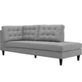 thumbnail image 1 of Modway Empress Upholstered Polyester Fabric Right Facing Chaise in Light Gray, 1 of 5
