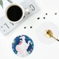 thumbnail image 5 of Disketp Cute Little Bunny Elephant Painting A Planet Funny Coasters,4 Pcs Leather Coasters With Holder, Perfect Housewarming Hostess Gifts,Protect Furniture From Water Marks Scratch, 5 of 9
