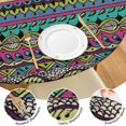 thumbnail image 4 of Boho Floral Print Vinyl Tablecloth with Elastic, 44 Inch Fits 38 to 42 Inch Round Tables, Liquid Resistant for Patio and Kitchen, 4 of 7
