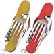 thumbnail image 1 of Juego de cubiertos plegables para acampar, de acero inoxidable, portátil, 6 en 1, multiherramientas, 2 piezas, amarillo y rojo, 1 of 5