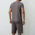 thumbnail image 5 of RUTAYY Men's Outfits Slim Fit Solid Color Round Neck Tshirts Shorts with Pocket 2 Piece Casual Everyday Wear Vacation Travel Clothing Sets, 5 of 7