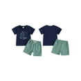thumbnail image 2 of Rovasas Boy Outfit Sailboat Embroidery Short Sleeve T-Shirt + Plaid Shorts, 2 of 9