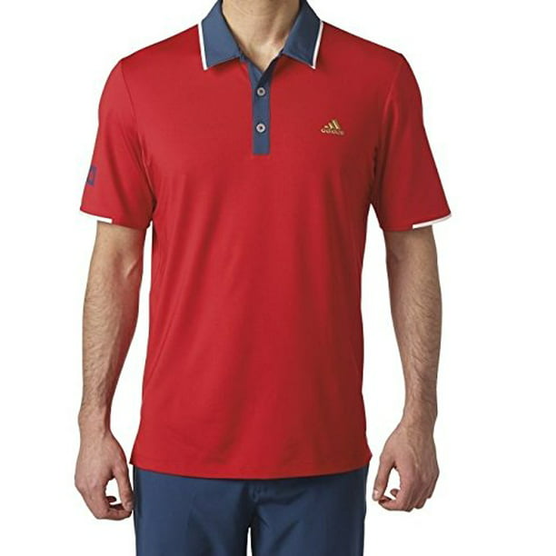 adidas Golf Climacool USA Performance Polo, Scarlet/Mineral Blue, XX-Large - Walmart.com