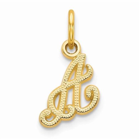 Finest Gold 10K Yellow Gold Initial A Charm