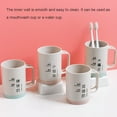 thumbnail image 2 of Ounissouiy Taza de para parejas con asa, tazas para cepillos de dientes, reutilizable, con contraste de colores, soporte de de Juegos de accesorios de baño rosa 2, 2 of 6