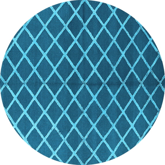 Ahgly Company Indoor Round Oriental Light Blue Industrial Area Rugs, 6' Round