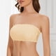 thumbnail image 3 of Sujetador bandeau sin tirantes de encaje para mujer, top tubo acolchado, tirantes transparentes, 3 of 6