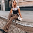thumbnail image 6 of High Waist Stretch Cargo Pants Women Baggy Animal Print Look Long Leopard Leopard Pants High Waist Pants Casual Trousers, 6 of 7