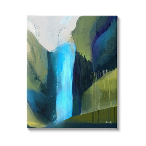 Abstract Waterfall Layered Landscape Abstract Graphic Art Gallery Wrapped Canvas Print Wall Art