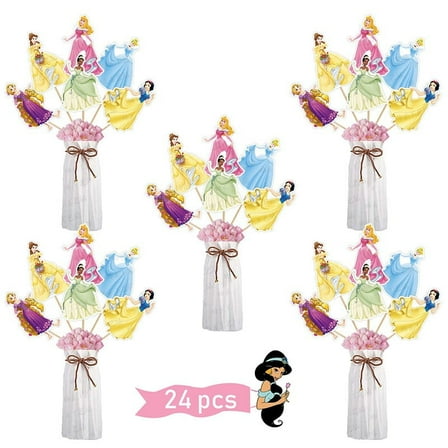 24PCS Princess Birthday Party Supplies, Party Centerpieces Decorations for PrincessTheme Party Supplies Decor