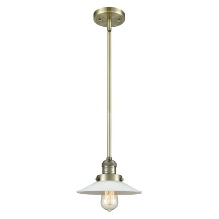 

Innovations Lighting 201S Halophane Halophane 9 Wide Mini Pendant - Antique Brass / Matte
