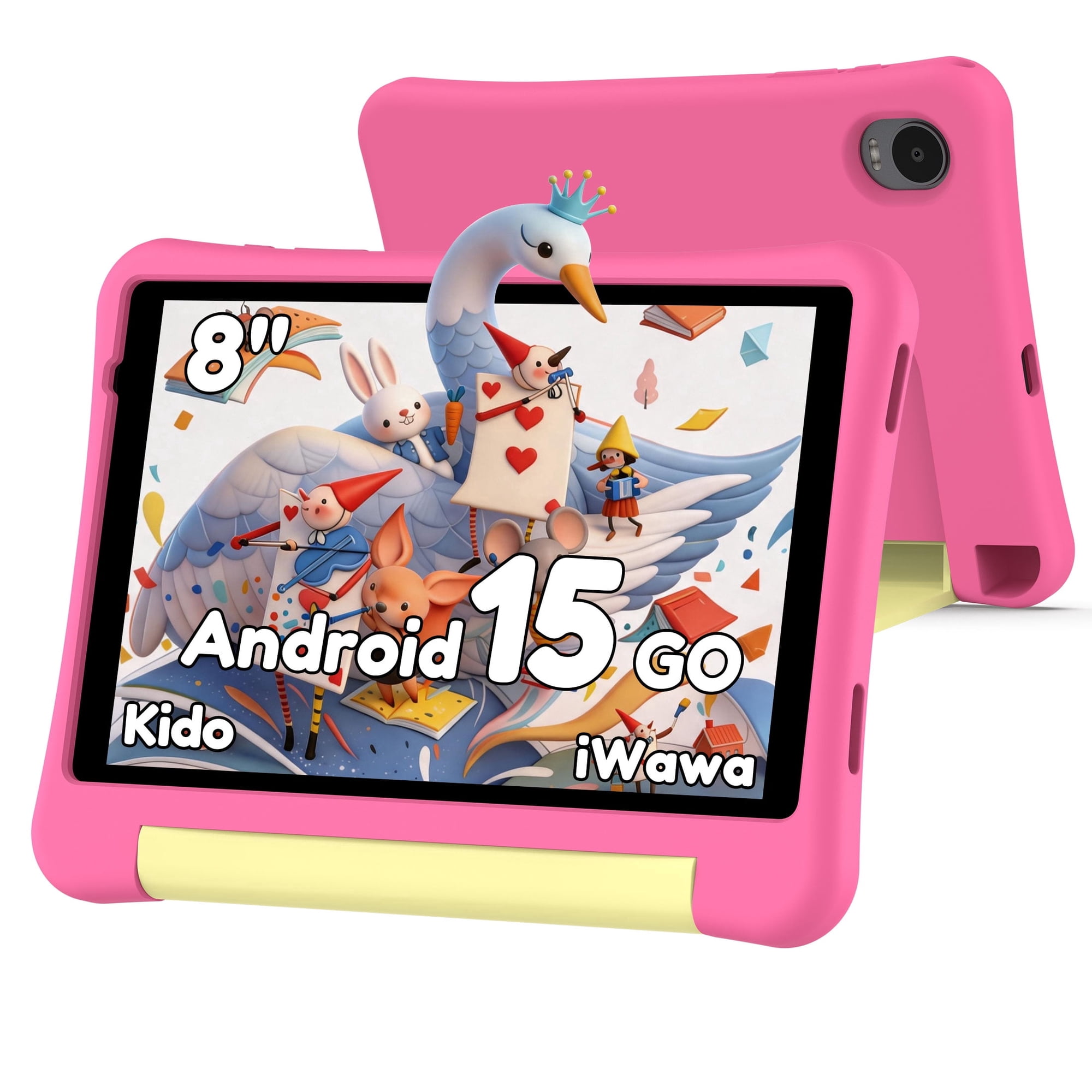 Alldocube Kids Tablet 8 inch, Google Kids Space, GMS Certified, Android 15, Parental Control, Gift for Kids or Parents, Pink