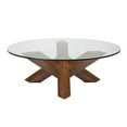 thumbnail image 3 of Table basse en noyer avec plateau en verre trempé transparent, 3 of 3