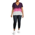thumbnail image 2 of Terra & Sky Women's Plus Size Pintuck Blouse with Short Sleeves, 2 of 5