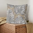 thumbnail image 2 of Silver Gray Leaf Pillow Covers 16X16 Inch Summer Tropical Monstera Leaves Plant Decorative Pillow Cases Set of 2 Botanical Cotton Linen Throw Pillows Modern Home Decor For Couch Cushion Outdoor, 2 of 6