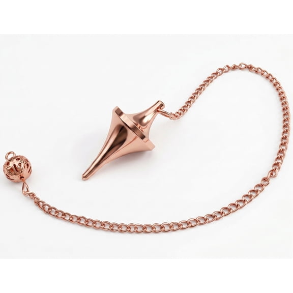 space ship design UFO cone point copper metal pendulum healing dowsing divination meditation metaphysical reiki pendulum
