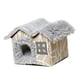 thumbnail image 5 of Casa de cama para mascotas, almohadilla extraíble, parte inferior antideslizante, casa de techo doble, caseta de refugio cómoda para perros pequeños, 44cmx36cmx39cm Yinane Casa de la cama del gato, 5 of 8