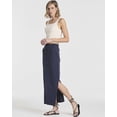 thumbnail image 6 of Real Essentials 3 Pack: Women's Ribbed High Waisted Maxi Skirt with Side Slit - Casual Long Pencil Skirt, 6 of 8