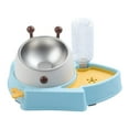 thumbnail image 2 of double puppy Cat Bowls - Pets Water Food Bowl Set, Tilted Water and Food Bowl Set with Automatic Waterer Bottle for Small Medium Large dogs and cats blue, 2 of 10