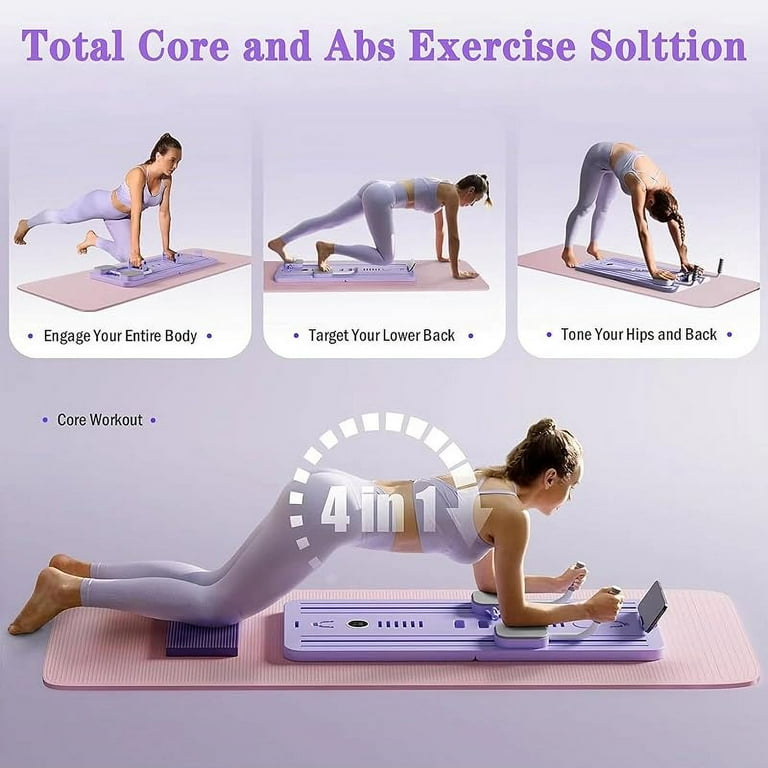 Pilates Board Pilates Reformer Set Foldable Pilates Reformer Board Automatic Rebound Ab Roller Board Abdominal Board Exercise Machine for Home Workouts Sculpt a Slim Walmart