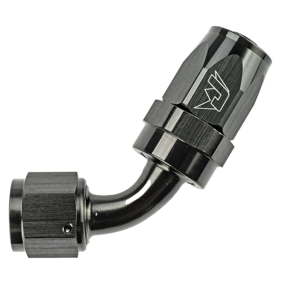 JEGS AN 60-Degree Max Flow Swivel Hose End [-8 AN Female to -8 AN Hose, Black]